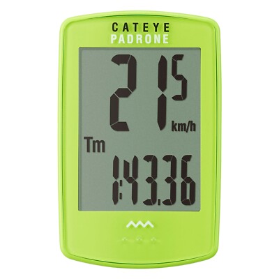 cateye padrone wireless bicycle computer lime green 224900101813
