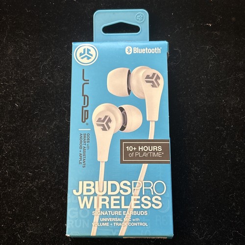 Jlab Jbuds Pro Wireless Signature Earbuds, White, Bluetooth,