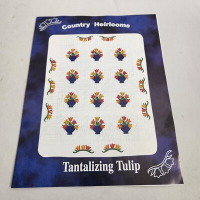 Country Heirlooms Tulip Flowers Floral Quilt Pattern 90'' x 100''