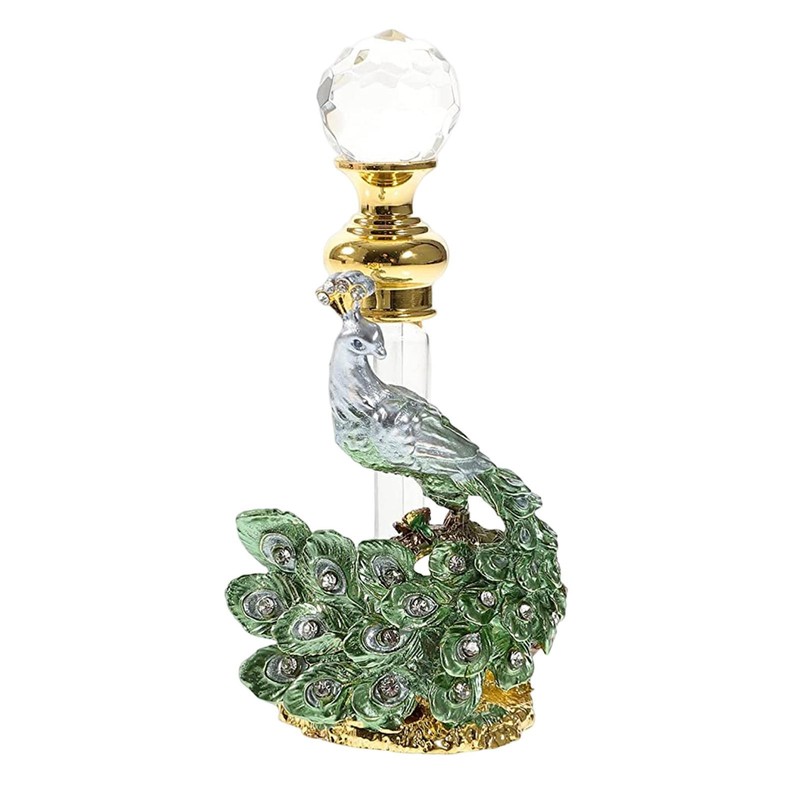 Cool Vintage Peacock Perfume Bottle Travel Empty Refillable Antique Glass Bottle