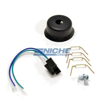 Classic 7" British Style Black Headlight Shell Assembly Side Mount