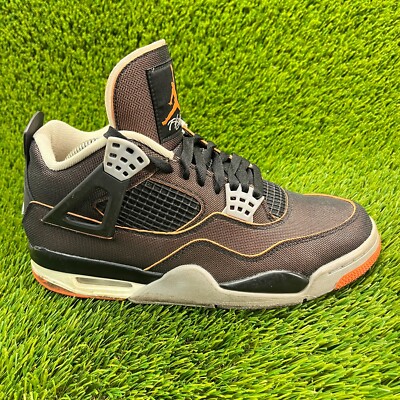 Nike Air Jordan 4 Retro Womens Size 9.5 Black Athletic Shoes Sneakers CW7183-100