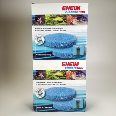 Lot Of (2) EHEIM Classic 600 Coarse Fine Filter Pads, 2 In Each Box (4) Total