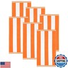 Superior Cotton Striped Beach Towels, Colorful Towels for Adult, Kid, Pool, Swimming, Sand, Travel, Large Oversized, Absorbent, Fast Drying, Bath Basics, Cabana Collection, Set of 6, Orange