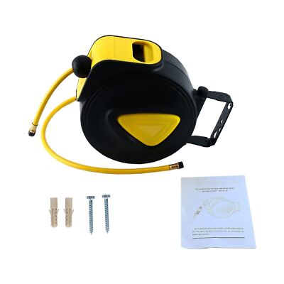 8MILELAKE Retractable Auto Rewind Air Hose Reel Wall Mount Tool Air Compresso...