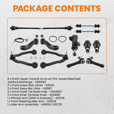 13Pcs Front Suspension Control Arm Kit For Chevrolet Silverado GMC Truck 4WD/AWD