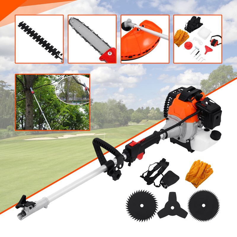 52CC 2 Stroke Heavy Duty 5In1 Multifunction Petrol Trimmer Grass Brush Bush Tree