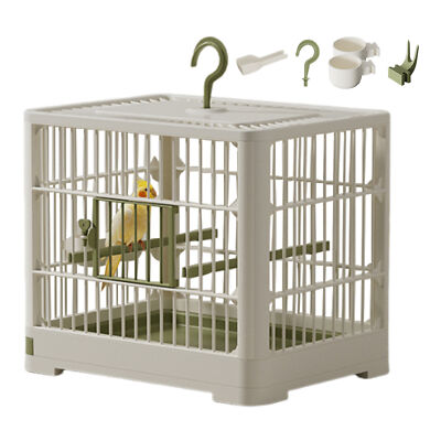 Small Parakeet Bird Cage for Finches Canaries Hanging Travel Bird House