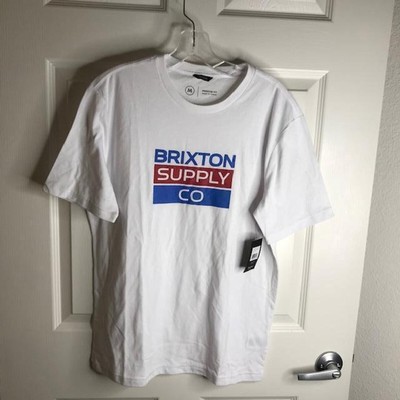 Brixton Supply Co. Men's Short Sleeve T-Shirt White Skate Street NEW ~ Size M