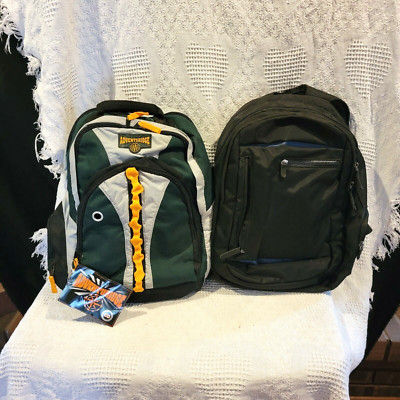 (2) Backpacks Laptop Book Bag Back to School Knapsack Travel Carry On Trip NOS