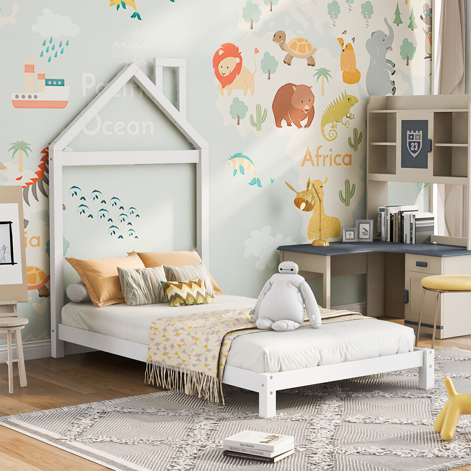 With House-shaped Headboard For Bedroom
