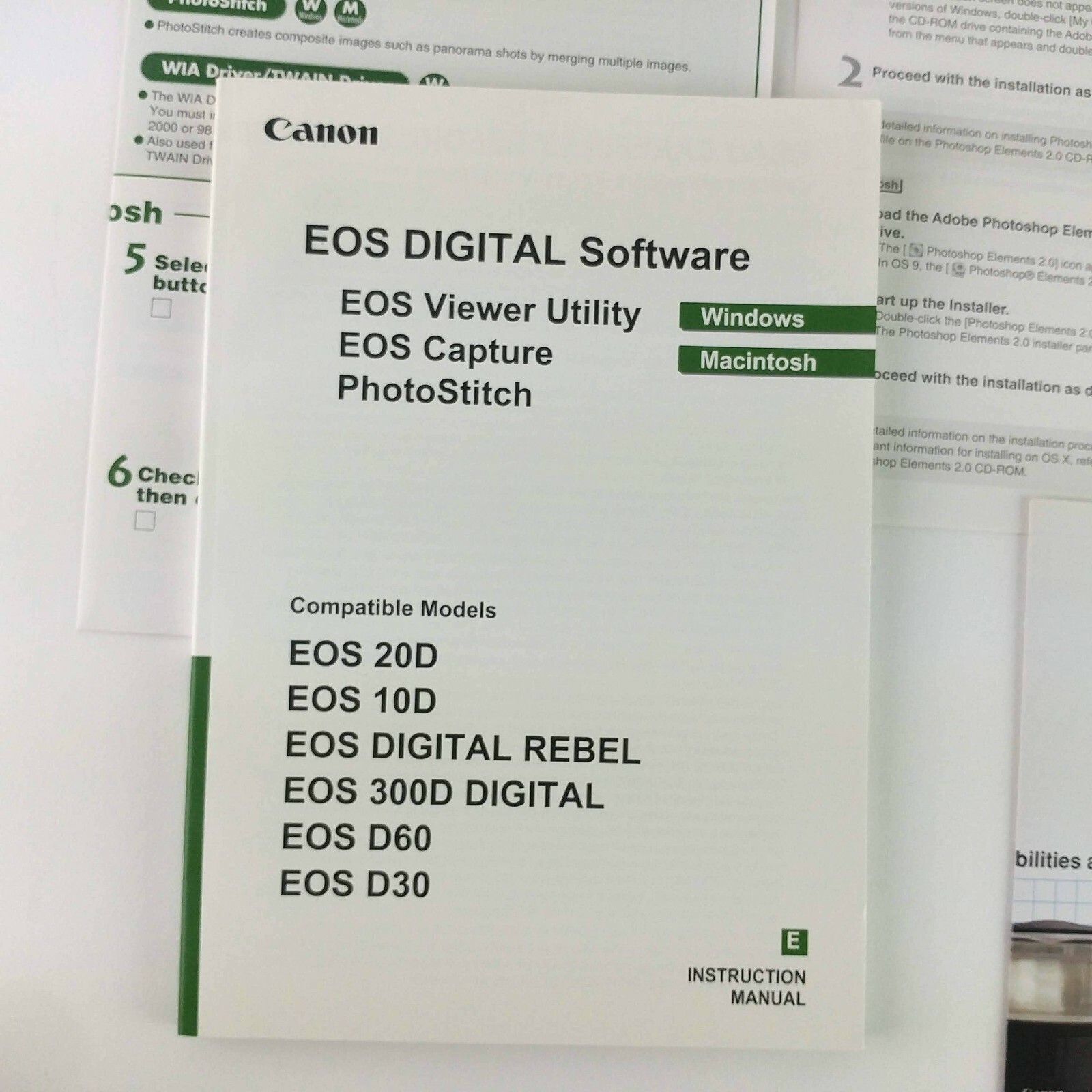 Canon EOS 20D Digital Camera Instruction Manual User