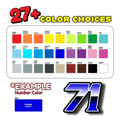 MX Dirt Bike Racing Number Stickers 3pcs G01 Gradient Custom Decal Car