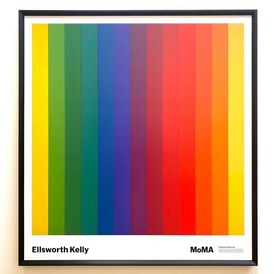 ELLSWORTH KELLY MODERNIST LITHOGRAPH PRINT FRAMED MOMA POSTER ''SPECTRUM IV'' 1967