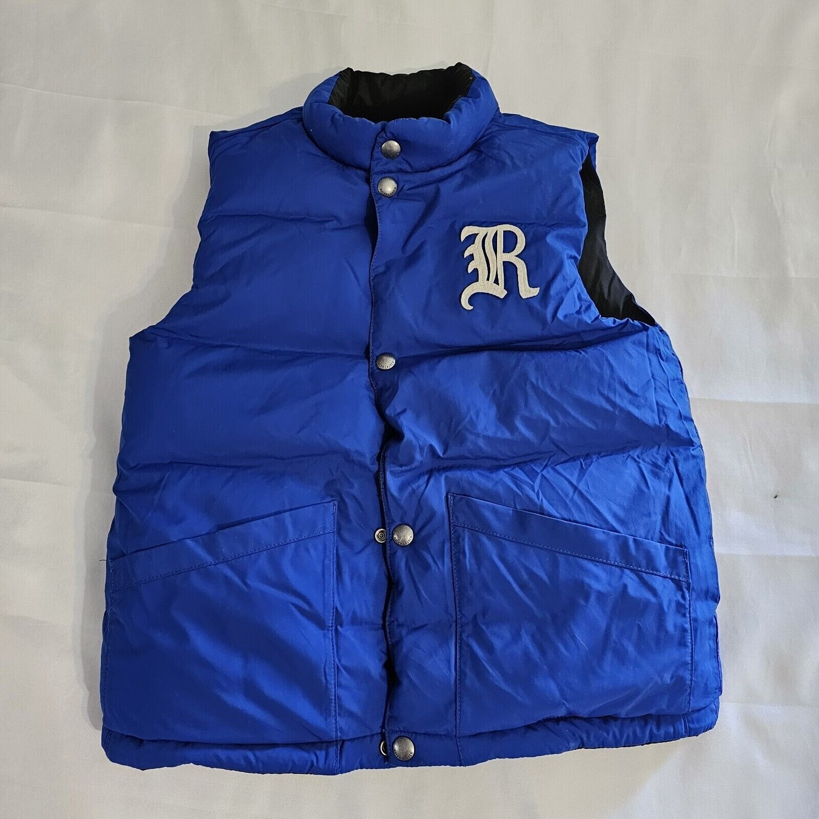 Polo Ralph Lauren Puffer Down Vest Reversible Boys Sz 7 Blue