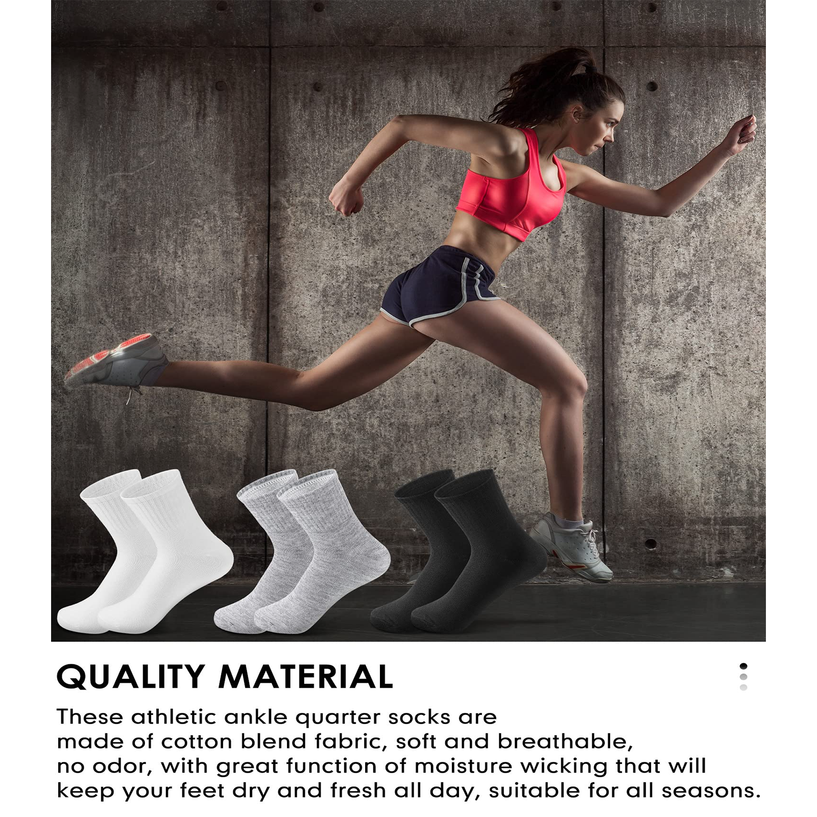 Lot 1-3 Pairs Mens Womens Ankle Quarter Crew Socks Sport Casual Cotton Socks US