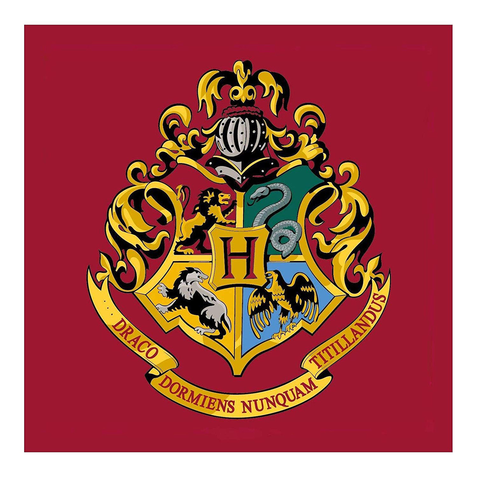 Harry Potter Hogwarts Crest Rug Square Character Childrens 