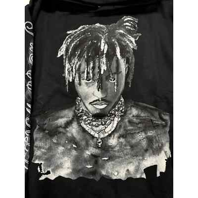 Pre-owned Revenge X Juice Wrld 999 Graphite Portrait Hoodie Size Medium In Gray