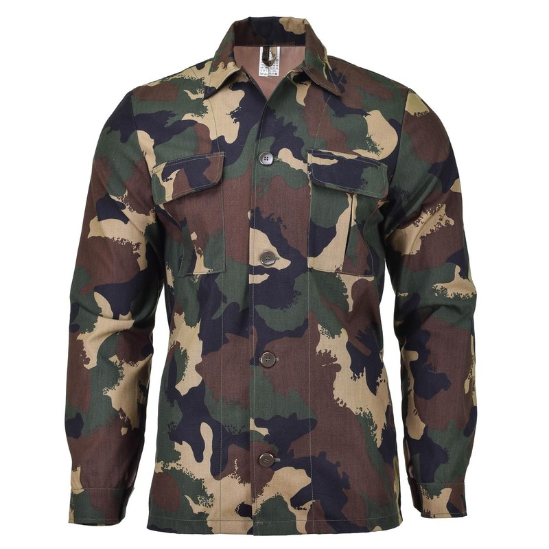 Authentique Chemise Militaire Hongroise Combat Camouflage Terrain