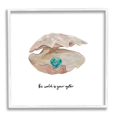 Clam Shell Turquoise Pearl Framed Giclee Art, Design by Amelia Noyes