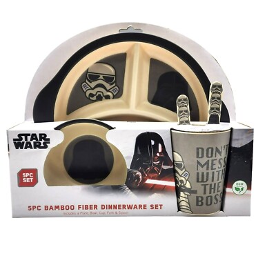 Star Wars 5pc Bamboo Fiber Dinnerware Set Darth Vader Don't Mess With The Boss