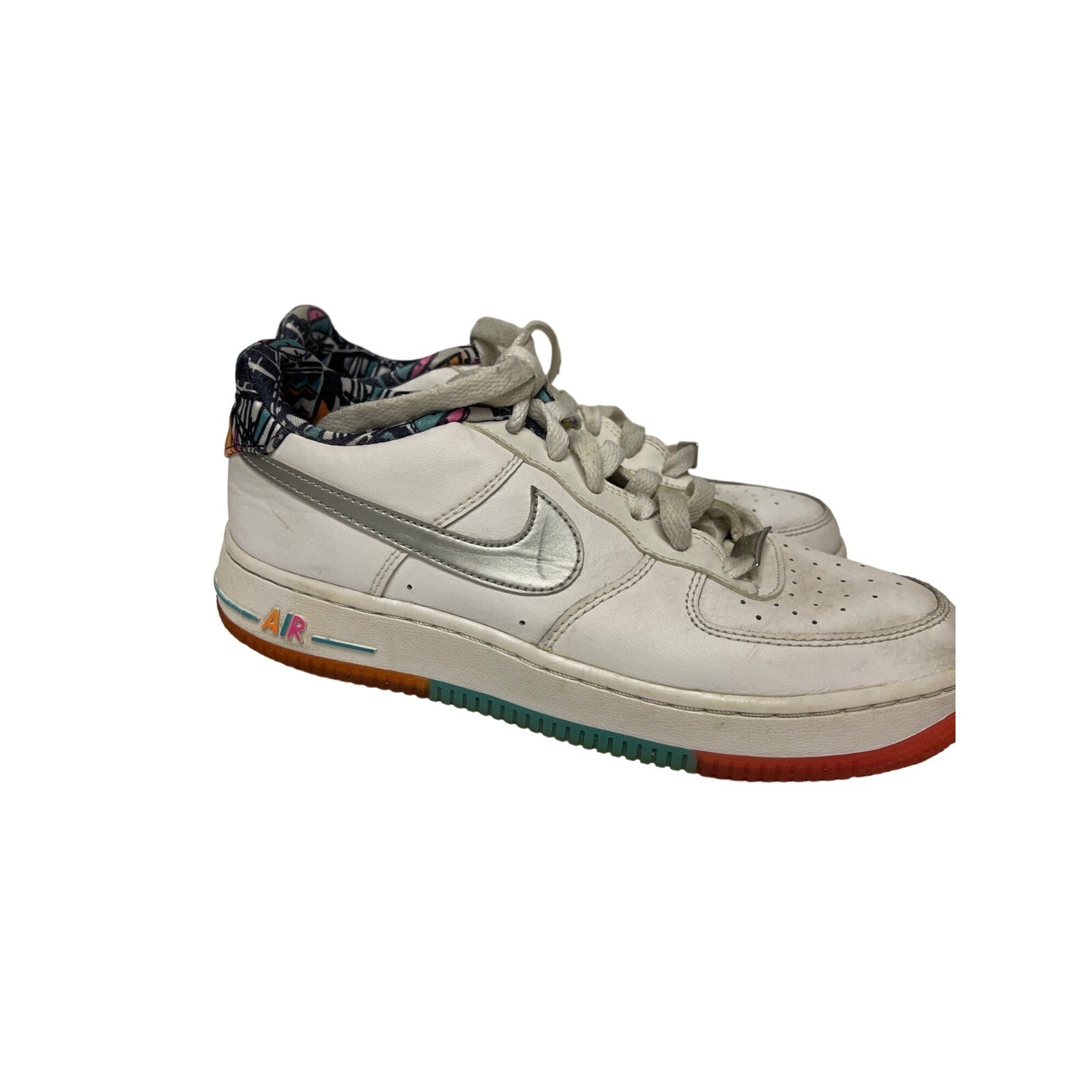 Nike Air Force 1 GS White Metalic Silver 596728-100 Youth