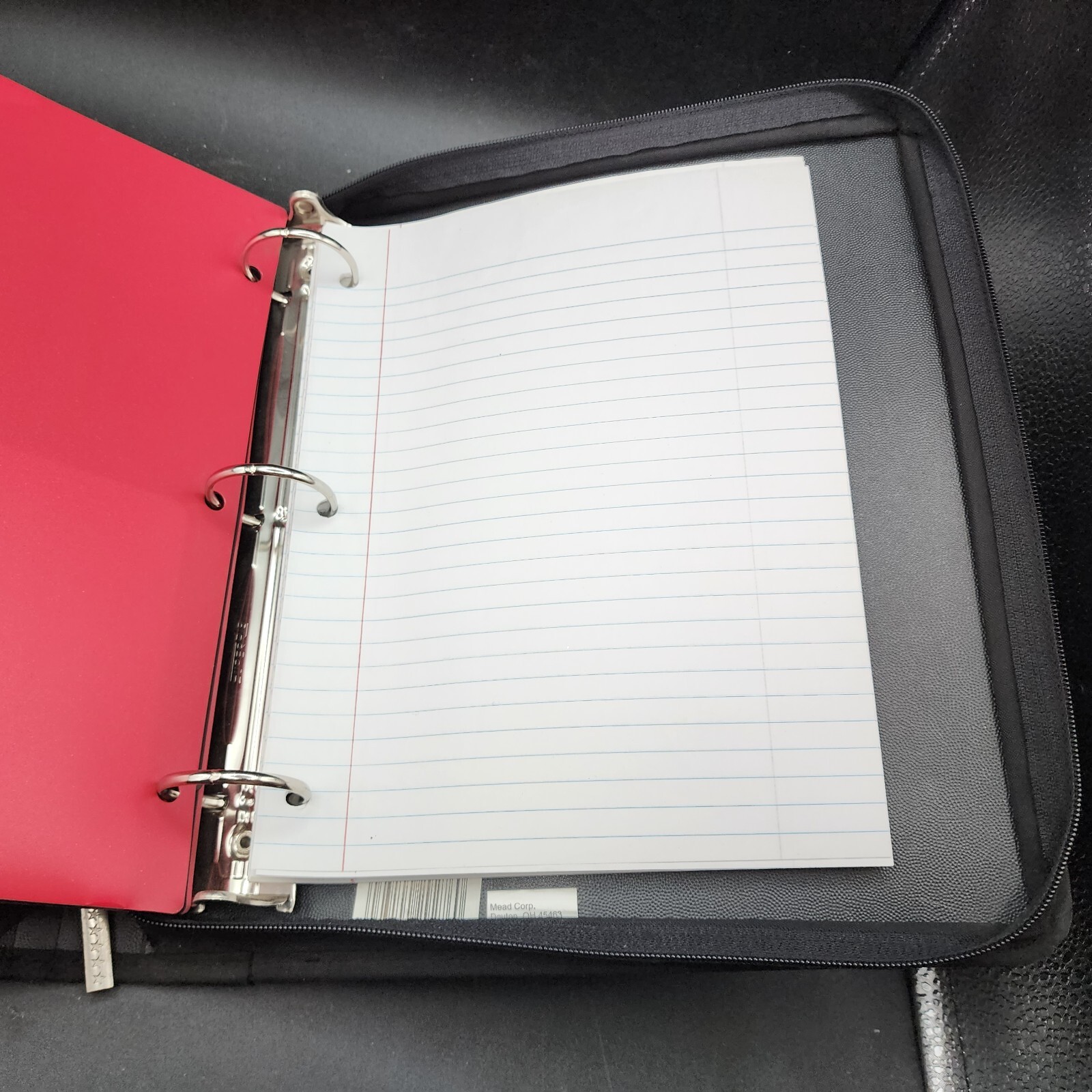 1990s Mead 5 Star Red Black 3 Ring Trapper Keeper Zipper School Binder