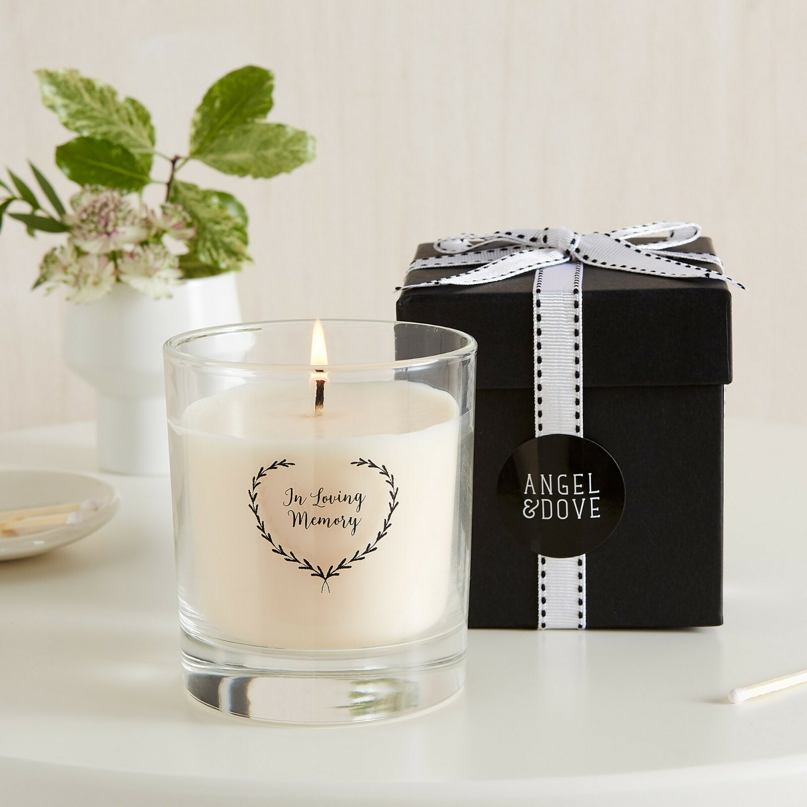 Angel & Dove 'In Loving Memory' Remembrance Candle - Sympathy Gift