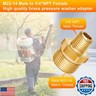 Boltigen M22 x 1/4NPT Pressure Washer Adapter, 2PCS Brass Hex Nipple Power Washer Coupler, 1/4NPT Female to M22-14 Male Brass Fitting，4800PSI…