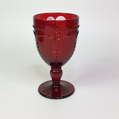 Princess House Marbella Ruby Red Pedestal Drinking Glass #3272