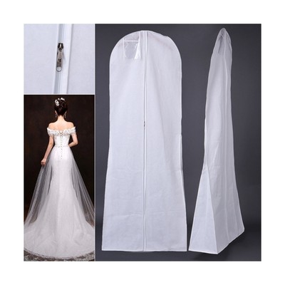 72'' Large Wedding Dress Bridal Gown Garment Zip Bag Clothes Cover Storage Pr...