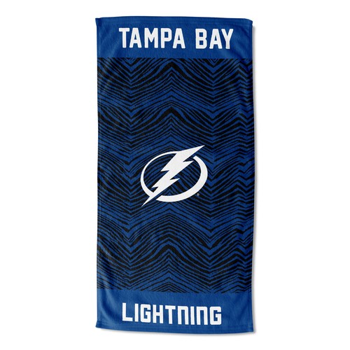 Классическое пляжное полотенце Northwest Tampa Bay Lightning NHL с зебровым принтом, 30x60
