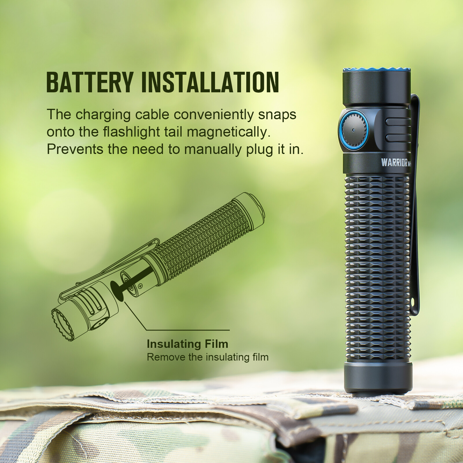 Olight Warrior Mini3 Tactical Flashlight pre-activated proximity sensor