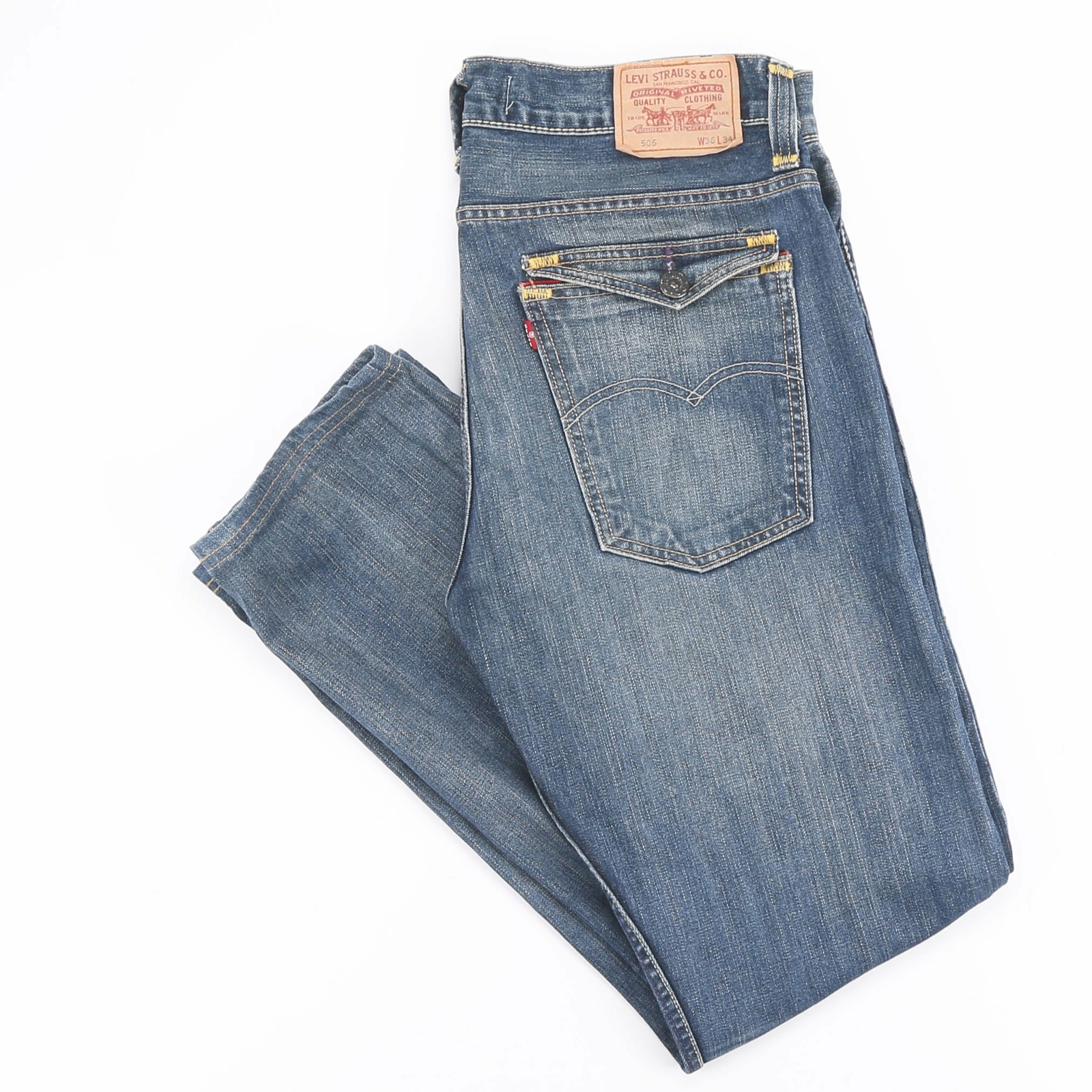 LEVI'S 506 Standard Straight Fit Mens Blue Casual Jeans W36 L34 | eBay