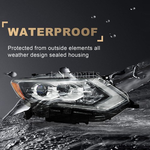 Full LED Headlights Headlamps Dual Projector Pair For 2017 2018 Nissan Rogue