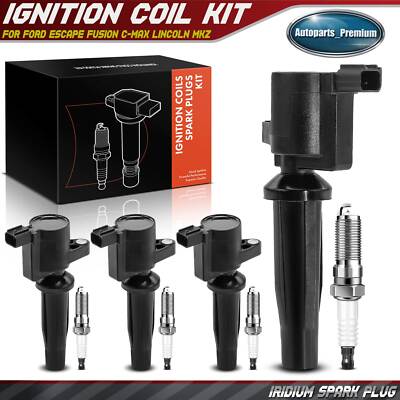 4x Ignition Coil & IRIDIUM Spark Plug Kits for Ford Escape Fusion MKZ 2.0L 2.5L