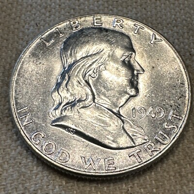 1949 Franklin Half Dollar Uncirculated Check out the Bell Lines
