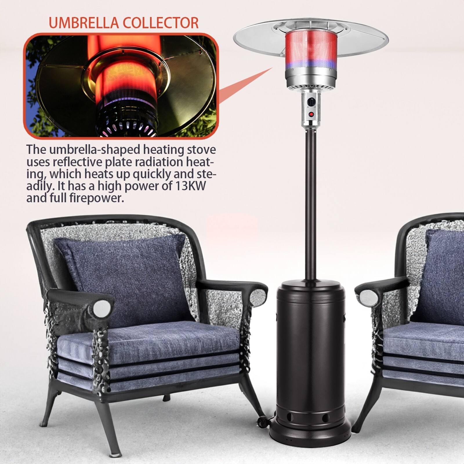 Vivicreate 48000 BTU Patio Heater Garden Restaurant Party Hotel Club Heater