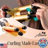 Alure Three Barrel Curling Iron Wand with LCD Temperature Display - 1 Inch Ceramic Tourmaline Triple Barrels, Dual Voltage Crimping Tool, Best Hair Waver for Beachy/Frizz Free Waves (zGold)