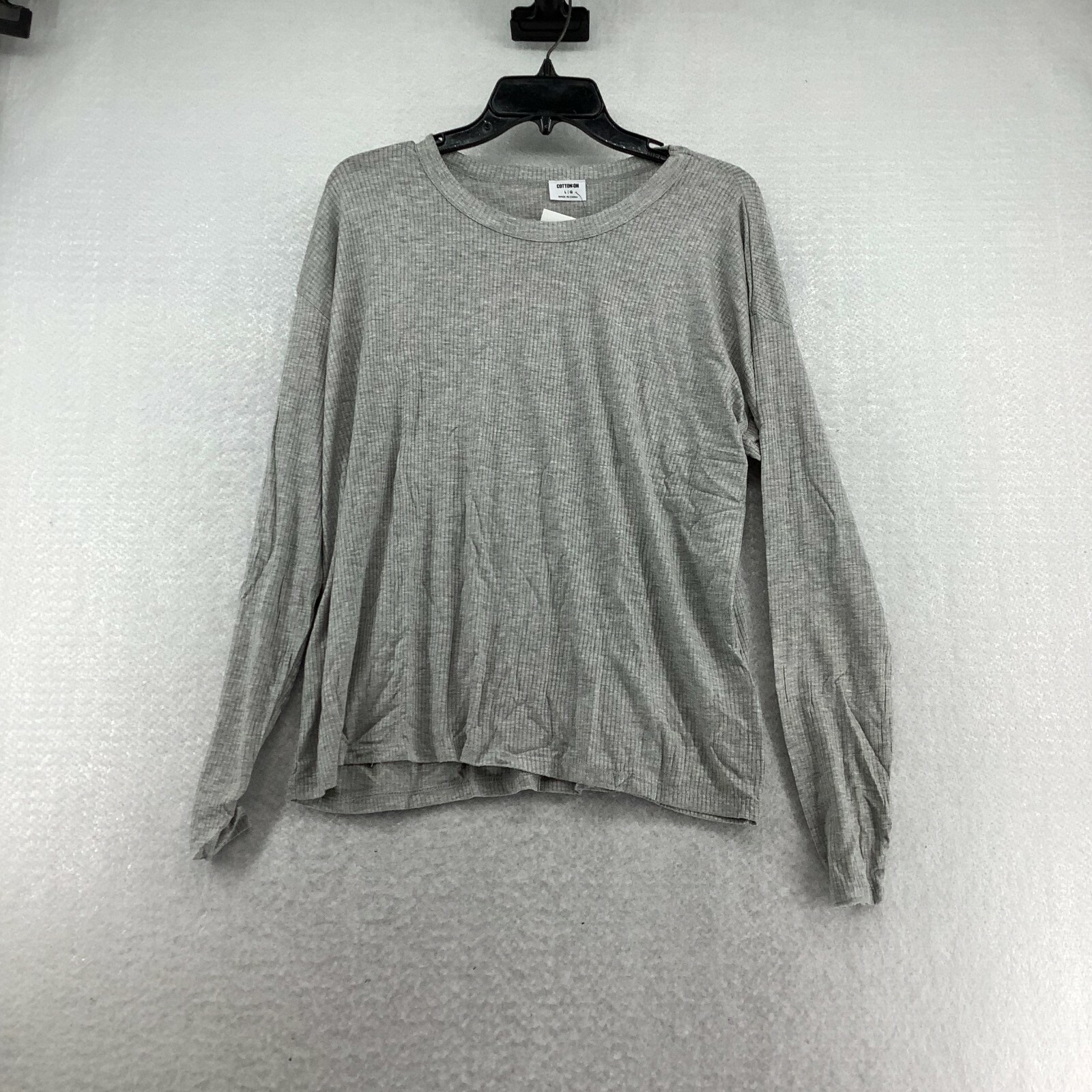 Cotton On Womens Long Sleeve Crew Neck Pullover Gray Marle T
