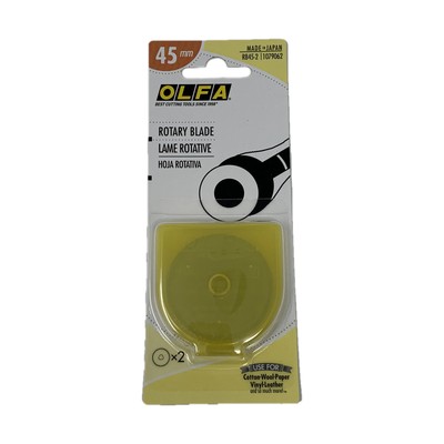 Olfa 45mm Straight Edge Rotary Cutter Replacement Blade, 2-Pack