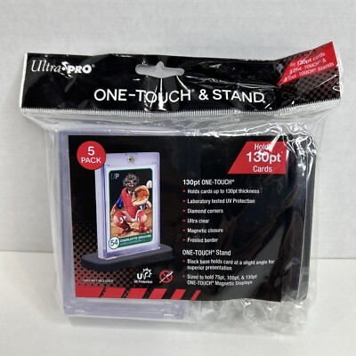 (5-Pack Combo) Ultra Pro 130pt One Touch Magnetic Card Holders & Display Stands