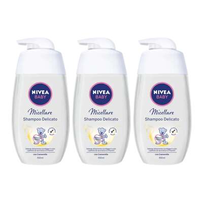 Nivea Baby Shampoo Delicato Micellare w/ Camomilla, 16.9oz (500ml) (Pack of 3)