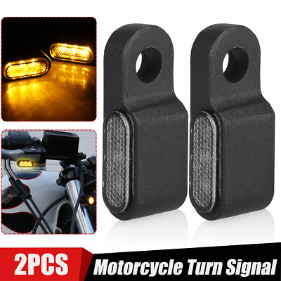 2X Mini Motorcycle LED Turn Signals Blinker Light Indicator Amber Lamp Universal
