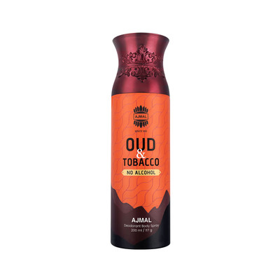 Ajmal India Oud & Tobacco No Alcohol Deodorant Body Spray (200ml)