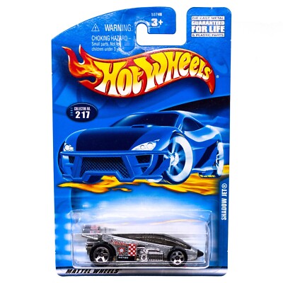 Hot Wheels #217 Shadow Jet Silver Gray 5 Spoke 2001 New On Card