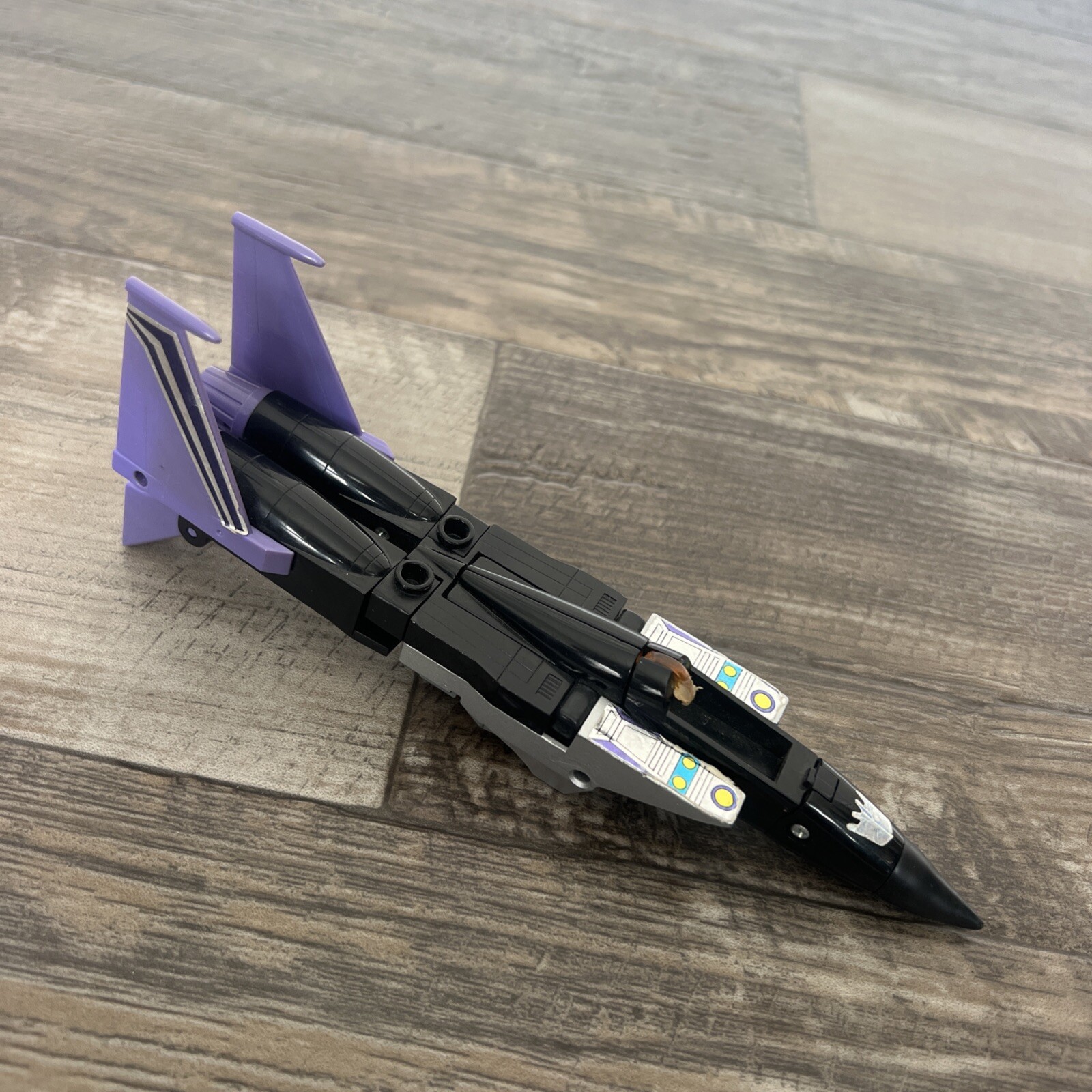 Skywarp 1985 Vintage G1 Transformers F-15 Fighter Hasbro Incomplete Broken