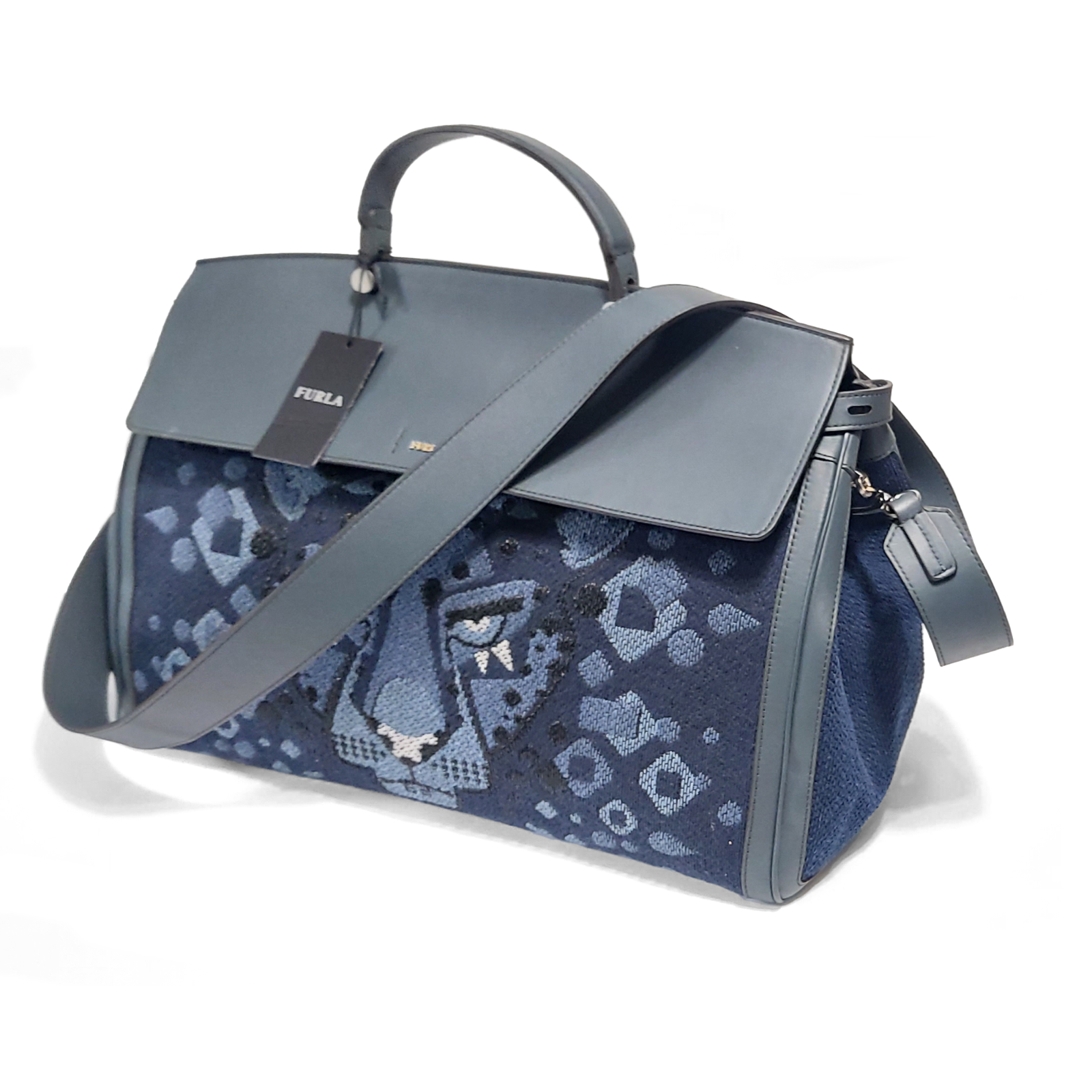 Furla blue tote 2025