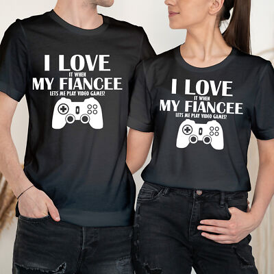Love My Fiancee Happy Valentine's Day Love Goals Couple Matching Tee T-Shirt #VD