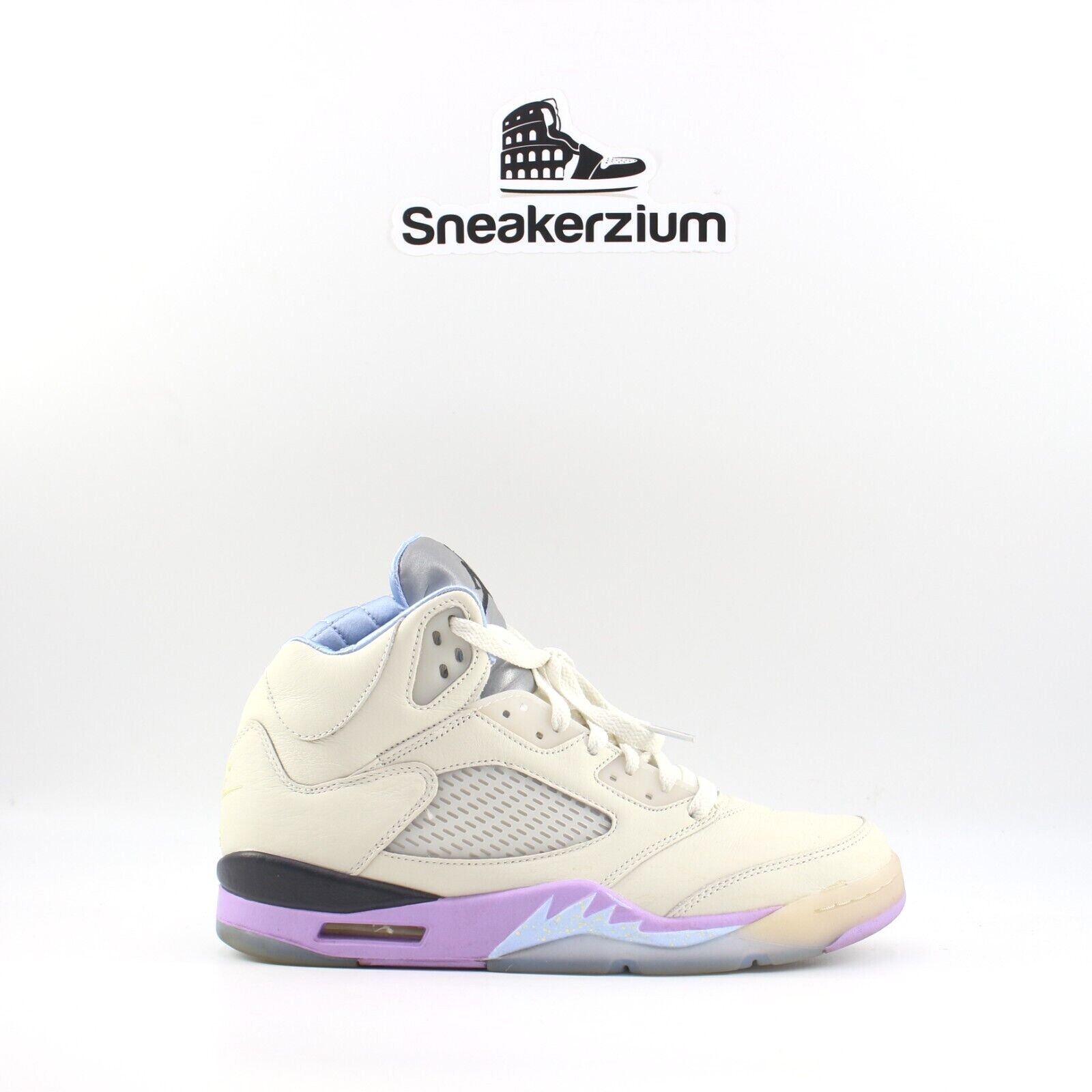 

Новые мужские кроссовки Air Jordan 5 Retro DJ Khaled We The Best Sail DV4982-175, Sail/washed yellow-violet star, Air Jordan 5 Retro